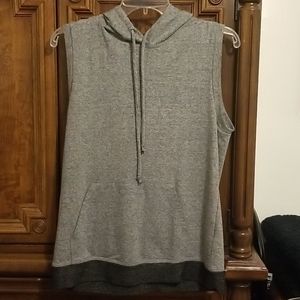 Sleeveless Hooded Forever 21 Grey Top